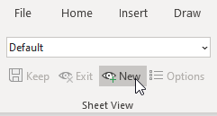В группе Представление листа нажмите значок Создать.